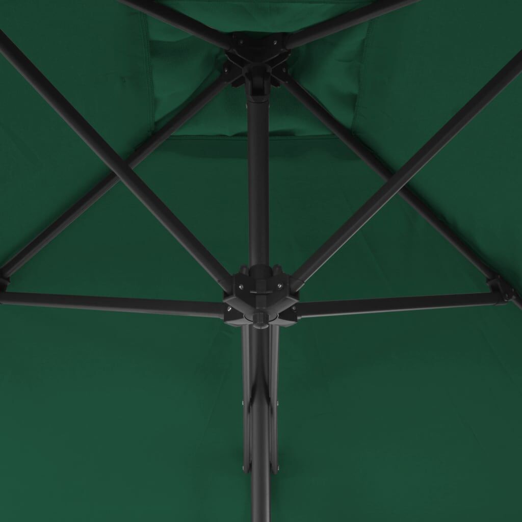 Vidaxl Sombrilla De Jardín Con Palo De Acero Verde 250x250 Cm_3