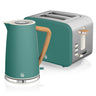 Set Desayuno Nordic, Hervidor Agua 1,7 L, Tostadora Ranura Ancha 2 Rebanadas, Diseño Swan Stp2090 Verde