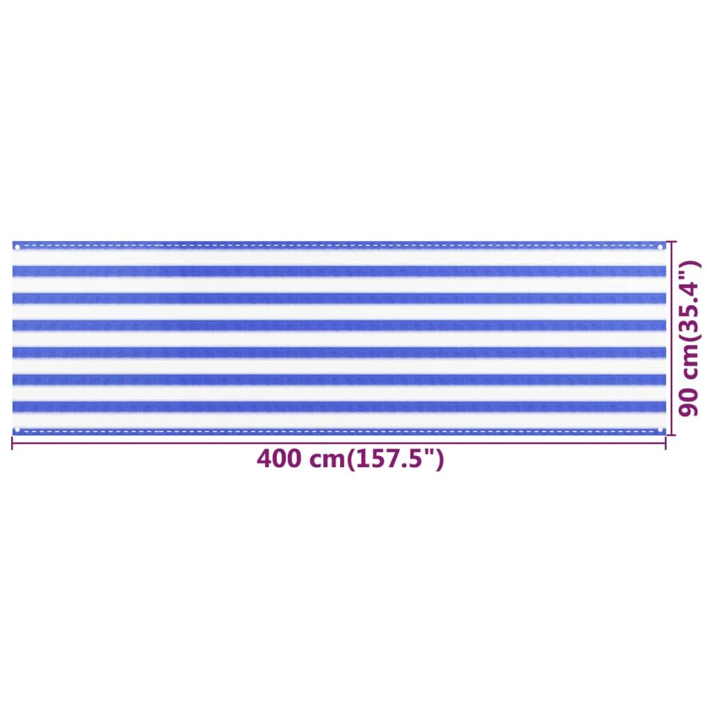 Vidaxl Toldo Para Balcón Hdpe Amarillo Y Blanco 90x400 Cm_4