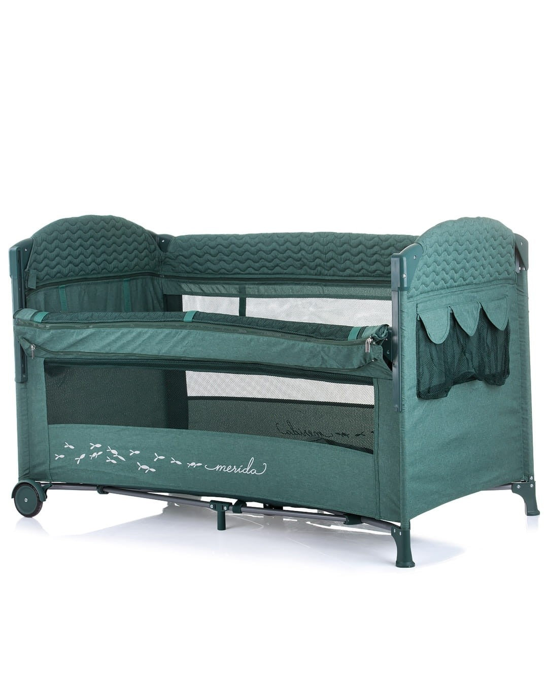 Cuna De Viaje Con Apertura Lateral Merida Linen Avocado_1