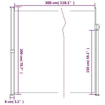 Vidaxl Toldo Lateral Retráctil Gris Taupe 200x300 Cm_2