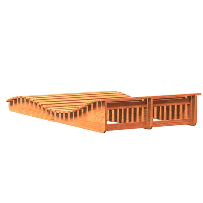 Tumbona De Madera Maciza De Pino Marrón Cera 205x110x31,5 Cm / Vetonek_3