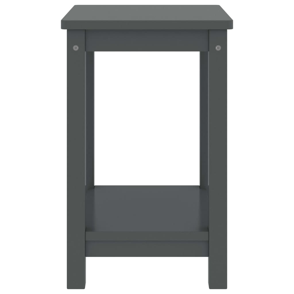 Mesitas De Noche Madera Maciza De Pino Gris Oscuro 35x30x47cm_1