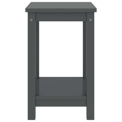 Mesitas De Noche Madera Maciza De Pino Gris Oscuro 35x30x47cm_1