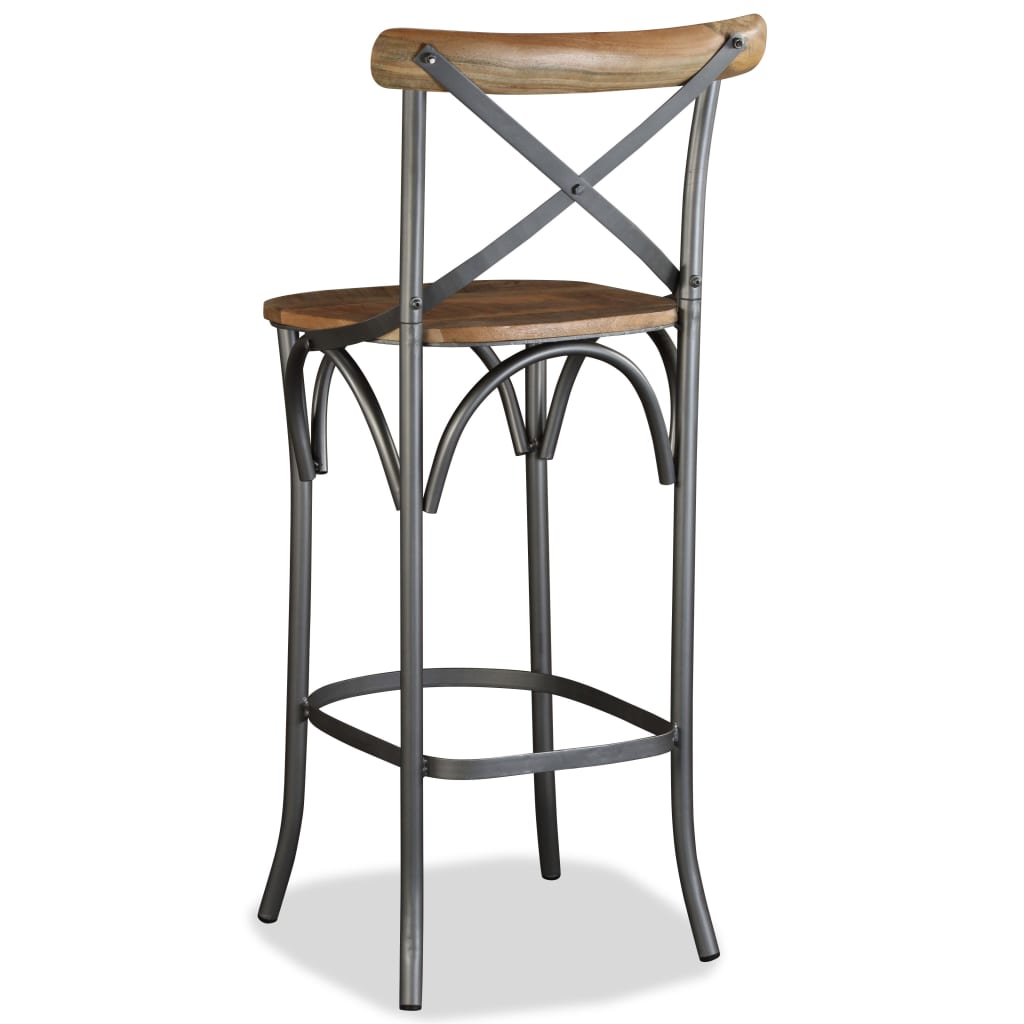 Taburete De Cocina De Madera Maciza De Mango_1