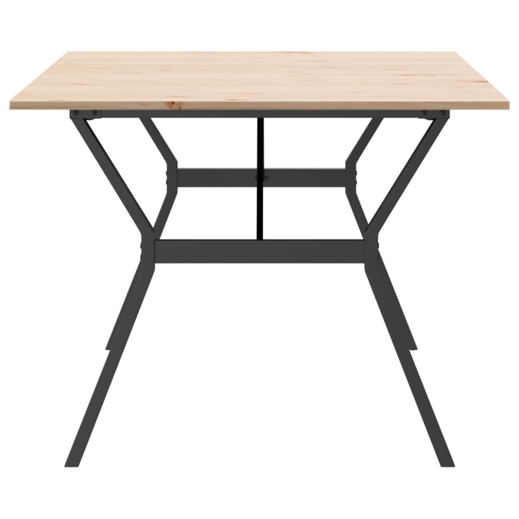 Mesa De Comedor Marco Y Madera Maciza Pino Y Acero 200x100x75cm_3