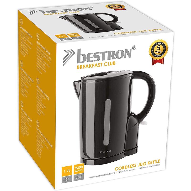 Bestron Awk1101z Hervidor De Agua Con Apagado Automático, 2200 W, 1.7 Litros, Plastic, Negro_3