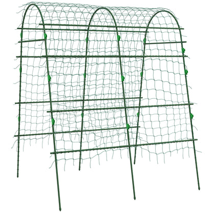 Outsunny Enrejado De Pepino 206 Cm Para Plantas Trepadoras Al Aire Libre Verde_0