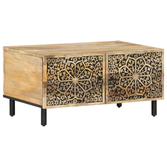 Mesa De Centro De Madera Maciza De Pino 80x50x40 Cm_0