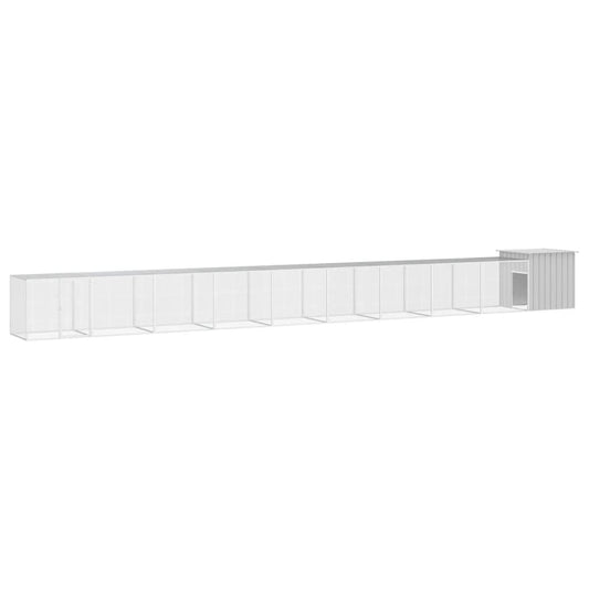 Vidaxl Jaula Para Gallinas Acero Galvanizado Gris 1000x91x100 Cm_0