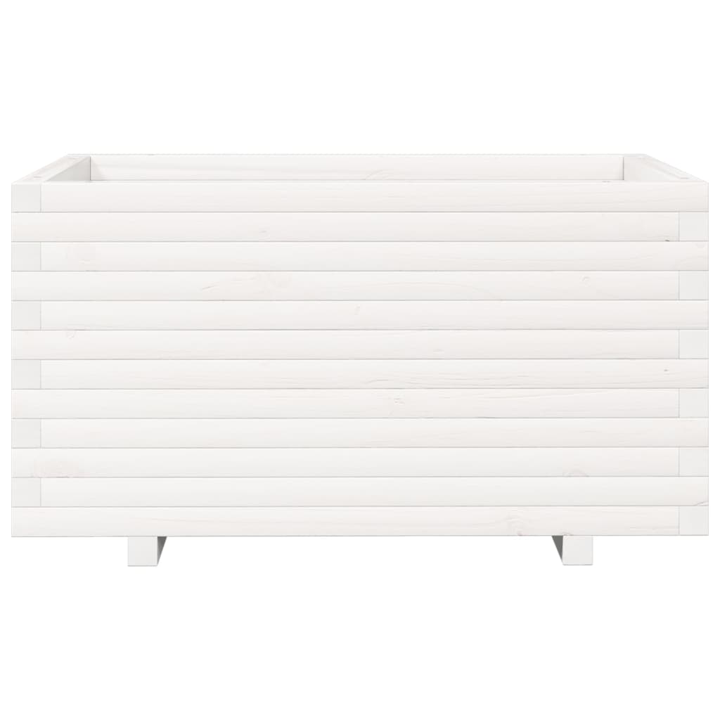 Jardinera Madera Maciza De Pino Blanco 90x60x49,5 Cm_4