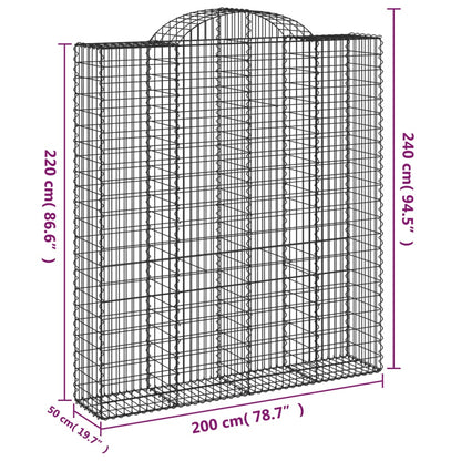 Cestas De Gaviones 3 Uds Forma De Arco Hierro 200x50x220/240 Cm_5