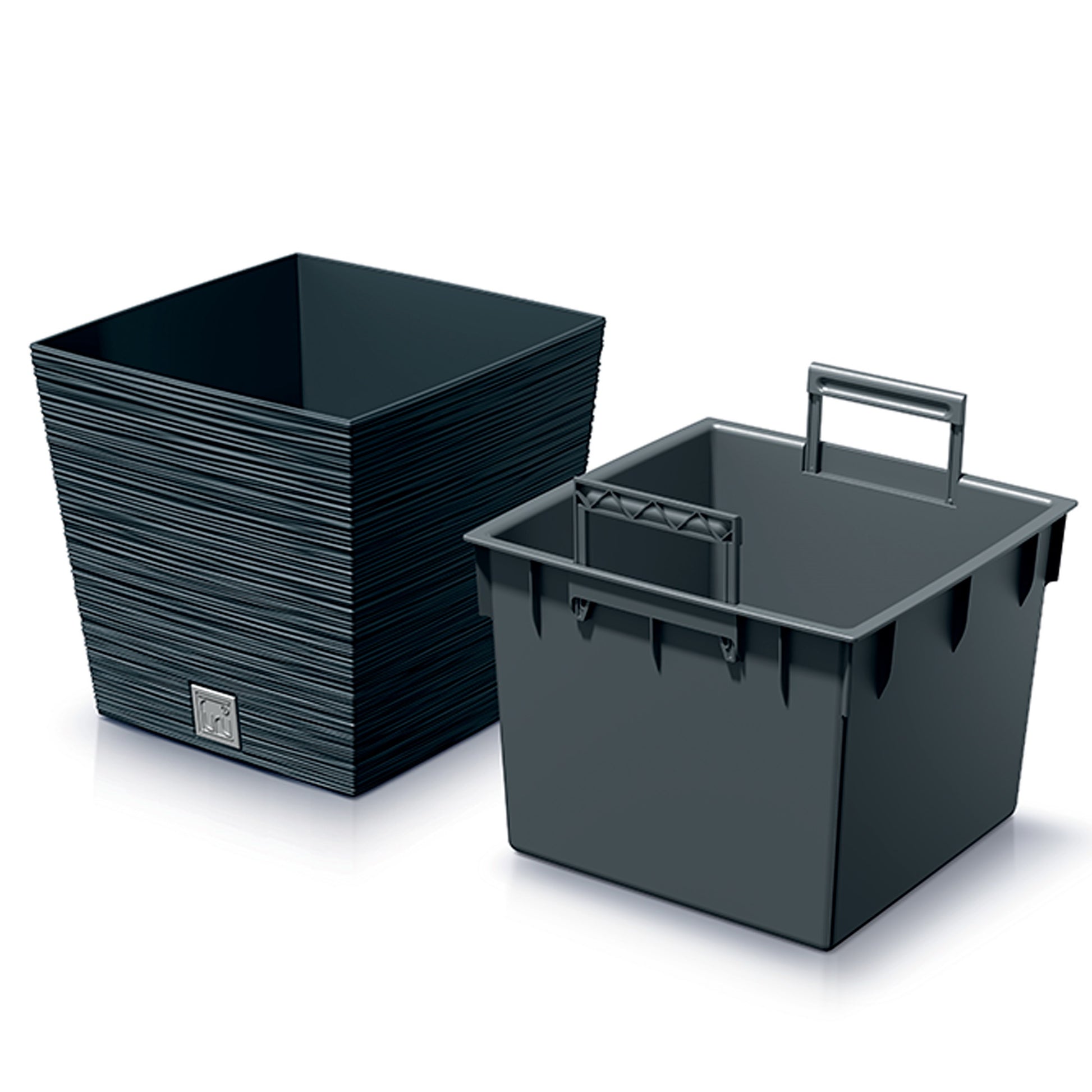 Macetero Color Antracita, Con Depósito, Colección Furu, De 24 X 24 X 23,5 Cm, Capacidad De 7,5 L._2