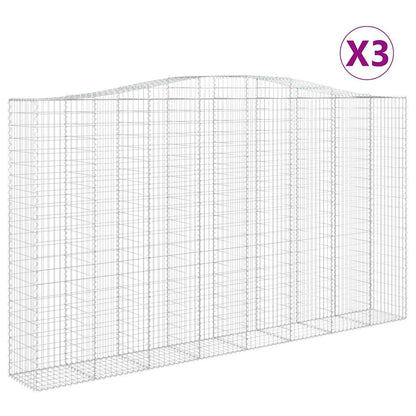 Cestas De Gaviones 3 Uds Forma De Arco Hierro 400x50x220/240 Cm_0
