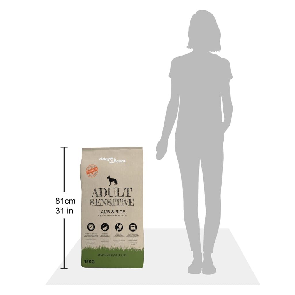 Vidaxl Comida Seca Para Perro Premium Adult Sensitive Lamb & Rice 15kg_2