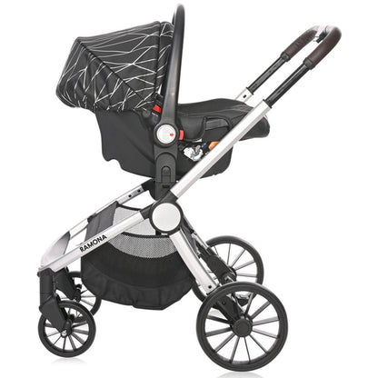 Carrito De Bebé Ramona Trío Capazo Duro Silver Stripe_4