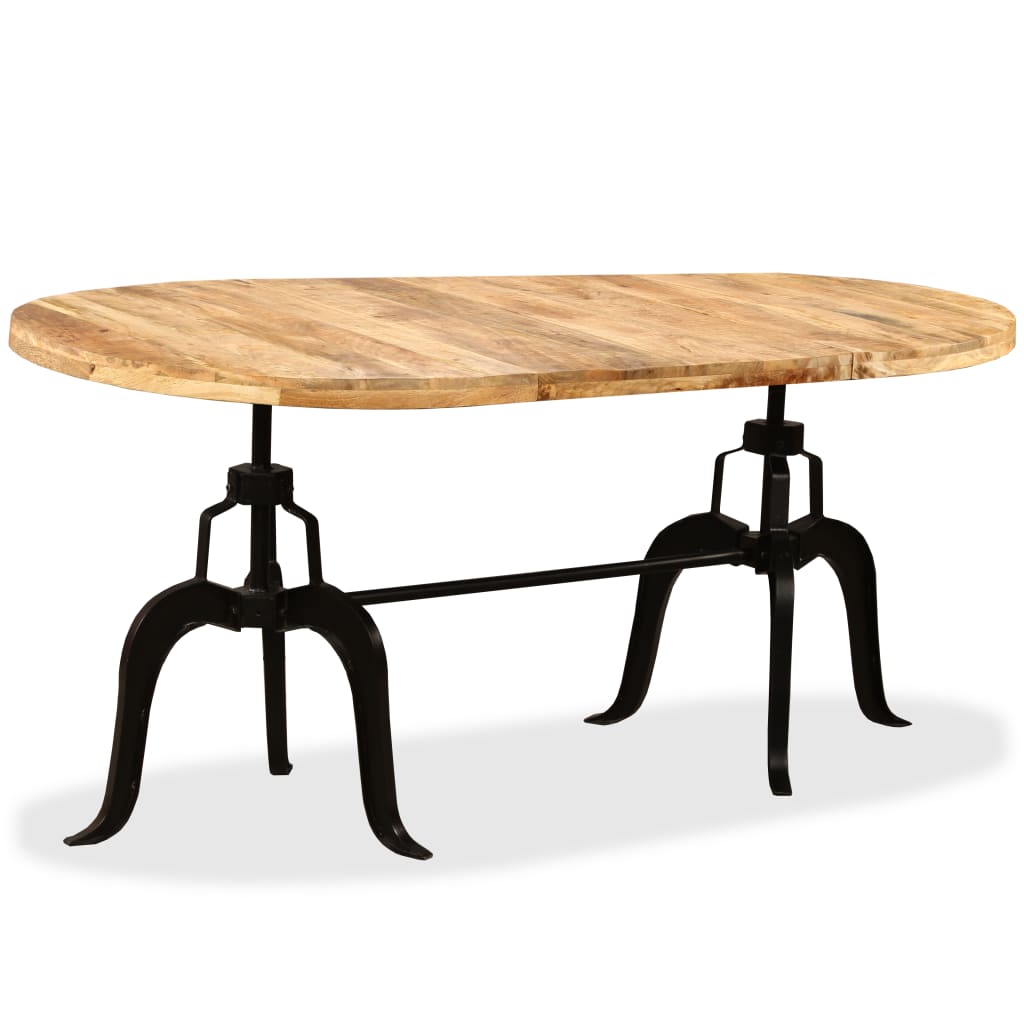 Mesa De Comedor De Madera Maciza De Mango Y Acero 180 Cm_4