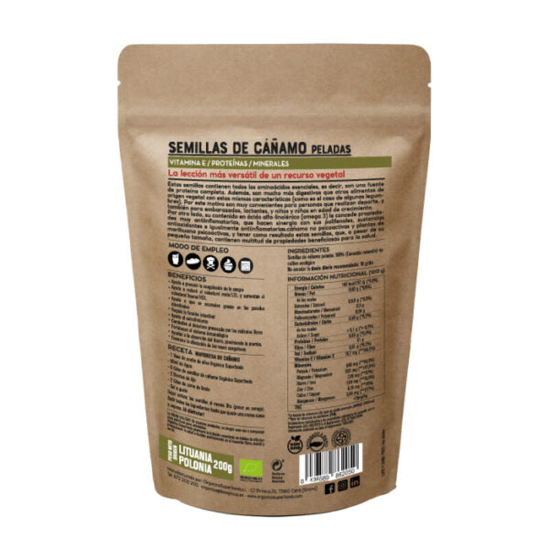 Semillas De Cañamo Raw Sin Gluten Bio 200g_1