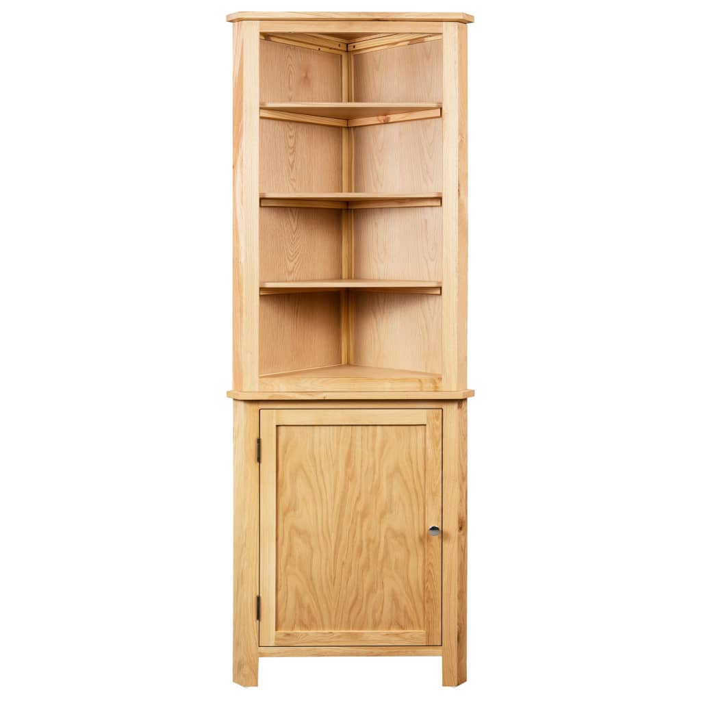Armario De Esquina De Madera Maciza De Roble 59x36x180 Cm_1