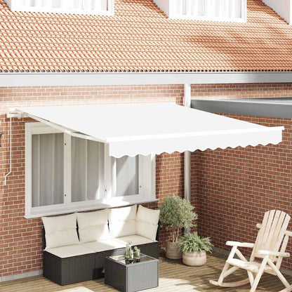 Toldo Retráctil Blanco 350 X 250 Cm Poliéster Y Aluminio_1