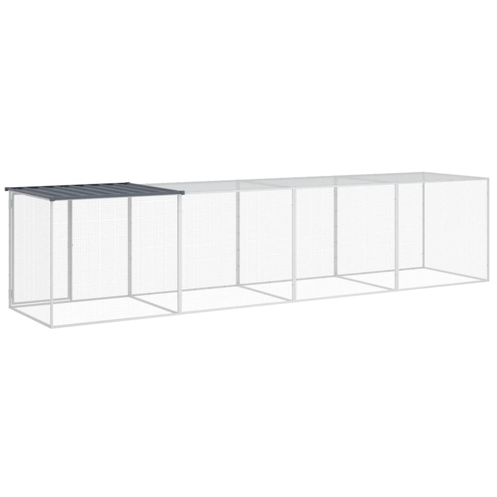 Vidaxl Gallinero Con Techo Acero Galvanizado Antracita 403x98x90 Cm_4