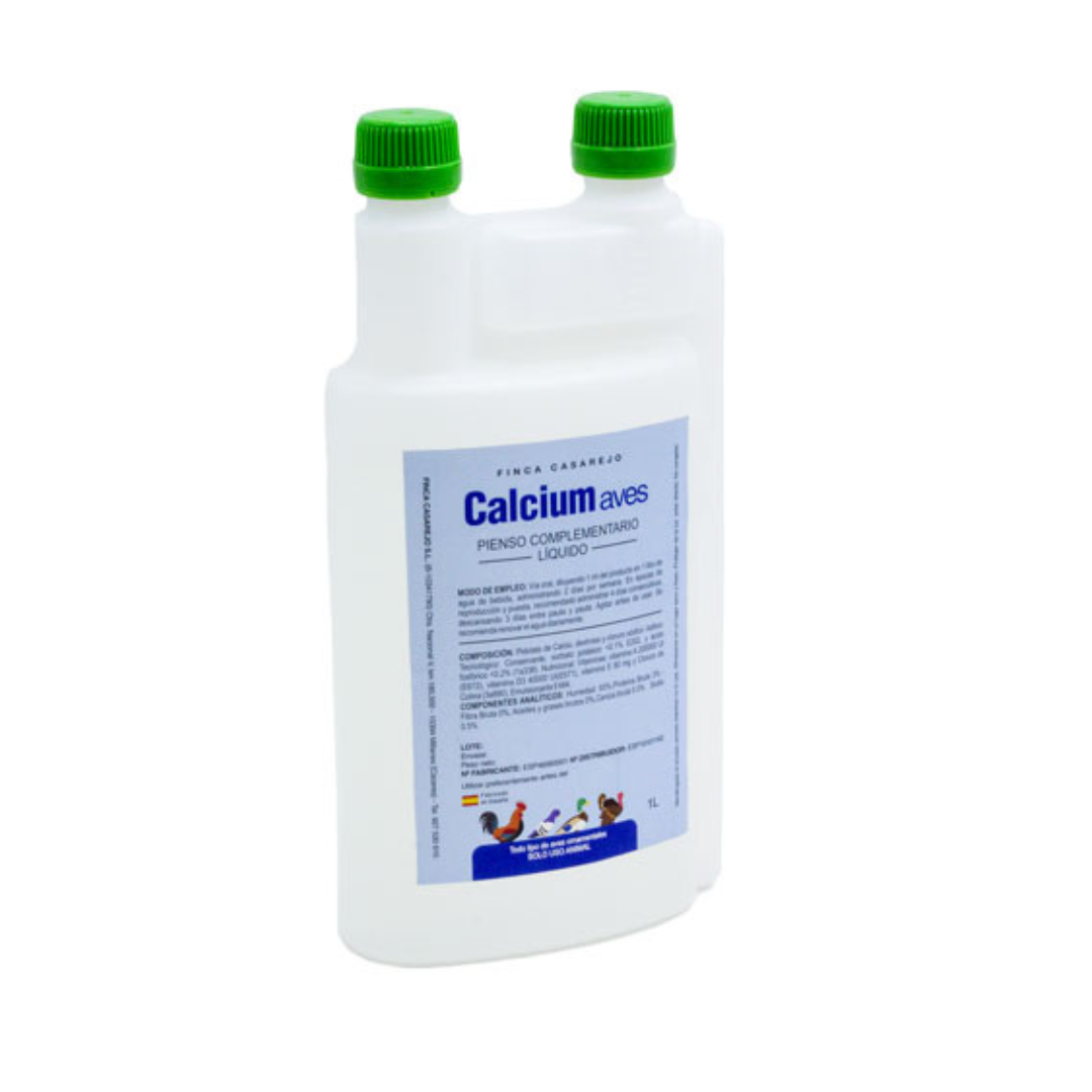 FINCA CASAREJO- Calcium Aves - Calcio Líquido 1L – Aporte de Calcio, vitaminas y minerales para el periodo de Puesta_0