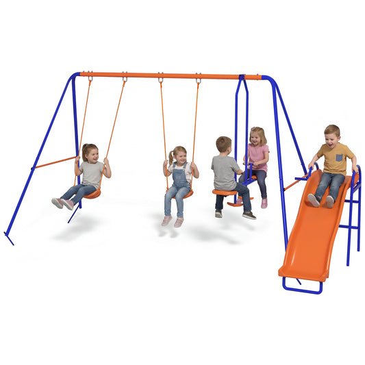 Outsunny Columpio Infantil 4 En 1 Con Cuerda Ajustable Y Anti-uv Multicolor_0