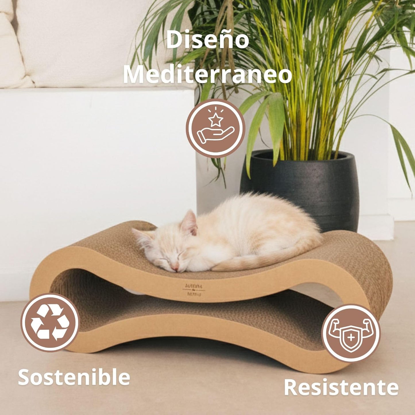 Rascador Para Gatos Con Forma De Infinito Reversible De Cartón Reciclado Althea Living 75x27x19cm_5