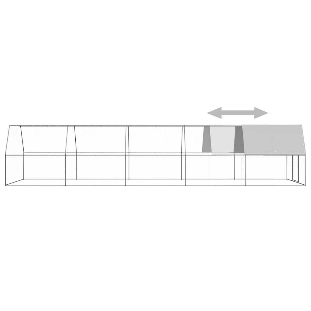 Vidaxl Jaula Gallinero De Acero Galvanizado 3x10x2 M_3