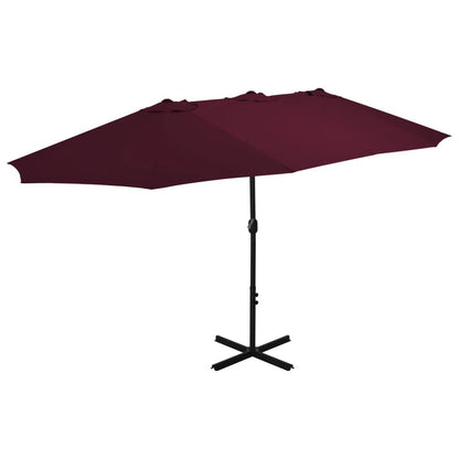 Vidaxl Sombrilla De Jardín Palo De Aluminio Rojo Burdeos 460x270 Cm_0