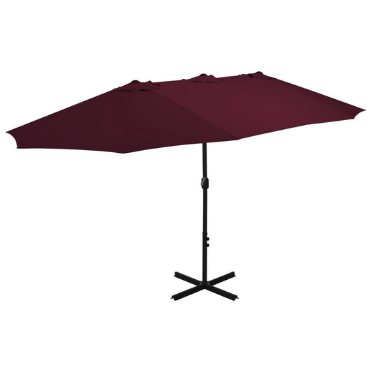 Vidaxl Sombrilla De Jardín Palo De Aluminio Rojo Burdeos 460x270 Cm_0