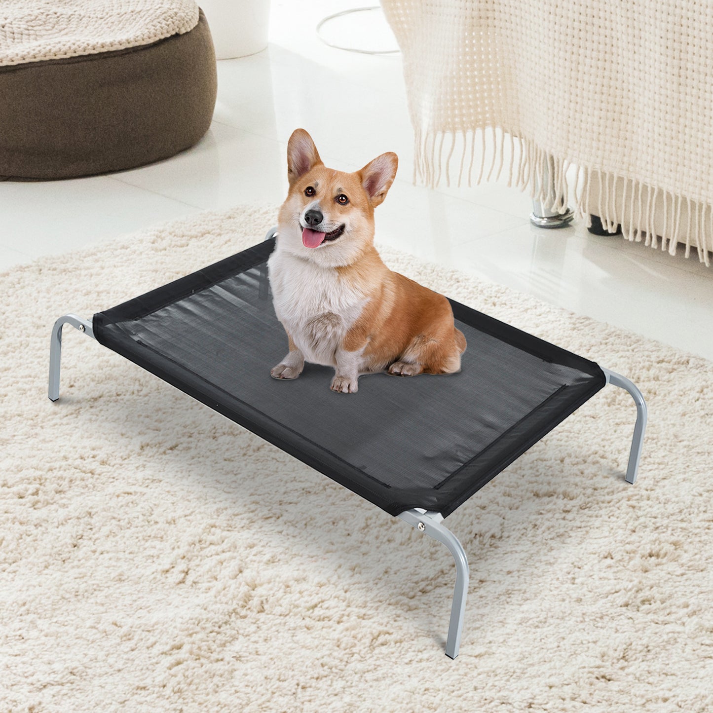 Pawhut Cama Elevada Para Mascota Cama Perro Para Dormir Viajar Exterior_1