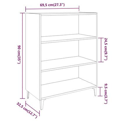 Aparador Madera Contrachapada Blanco Brillante 69,5x32,5x90 Cm / Vetonek_5