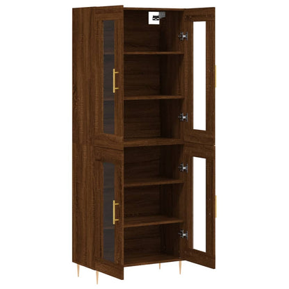 Aparador Alto Madera Contrachapada Marrón Roble 69,5x34x180 Cm_3