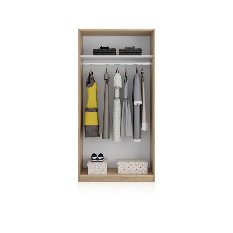 Armario Lenor 2 Puertas Correderas Melamina, Roble, 100 X 200 X 50_1