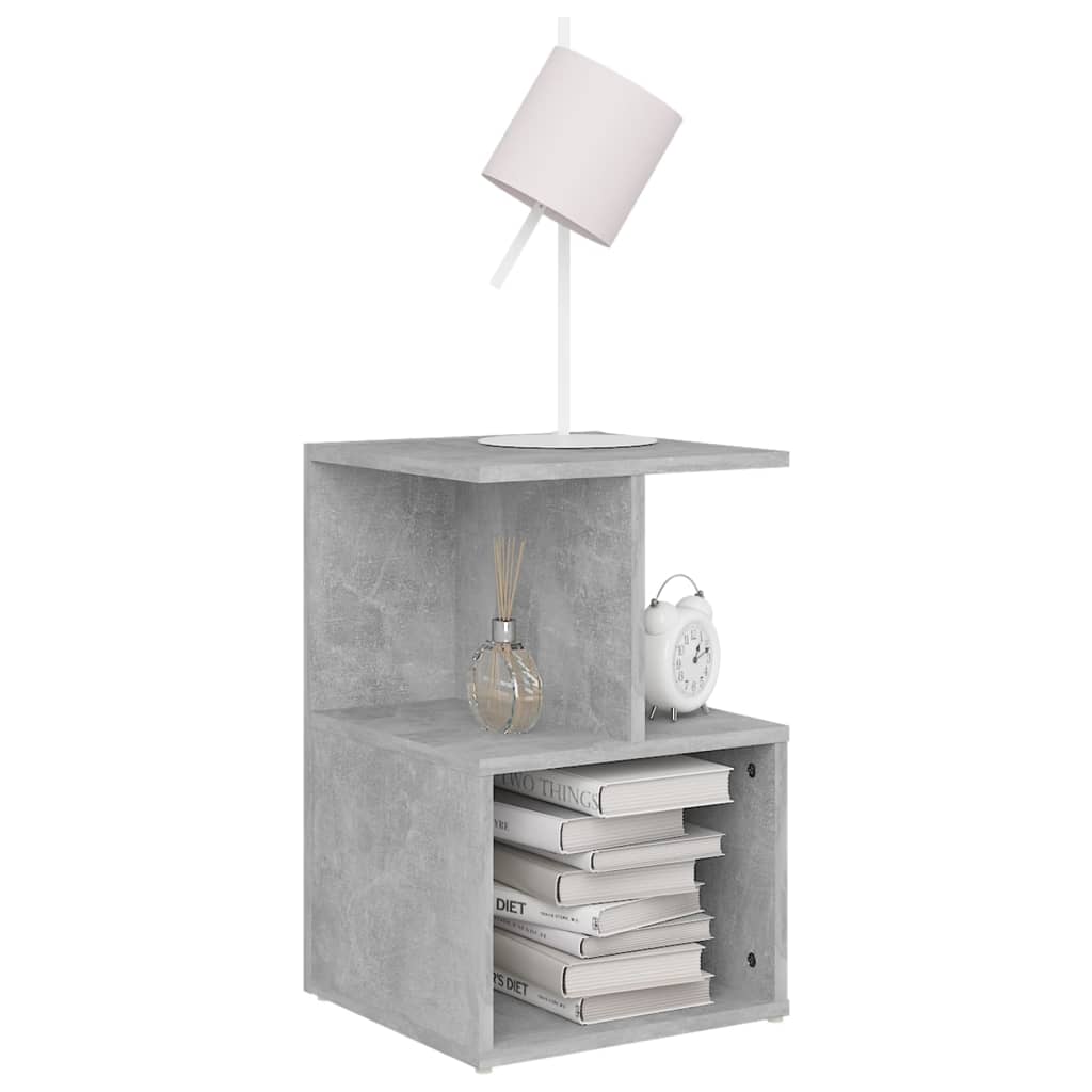 Mesita De Noche Madera De Ingeniería Gris Hormigón 35x35x55 Cm_1