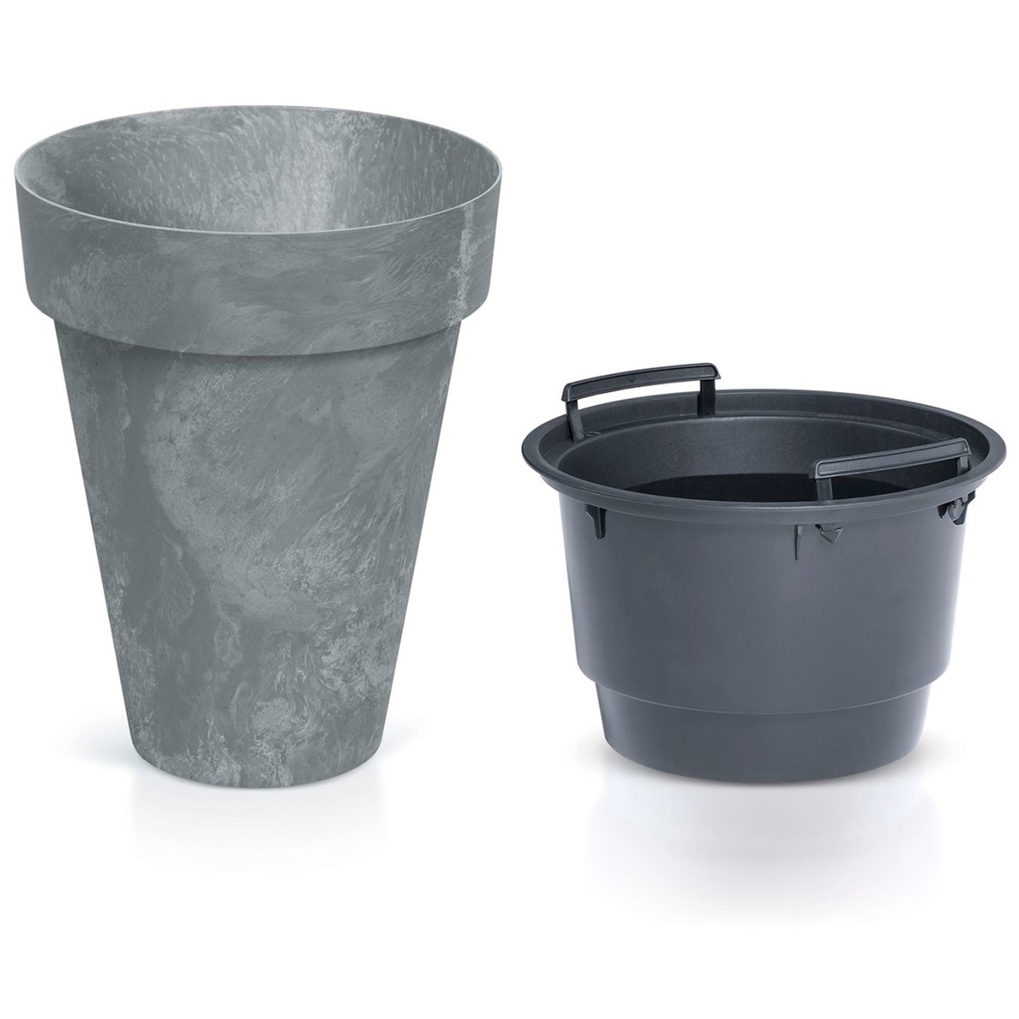 Maceta Cube Slim Beton Effect 12l., Con Depósito, Dimensiones (mm) 276x276x349, Color Marengo_3