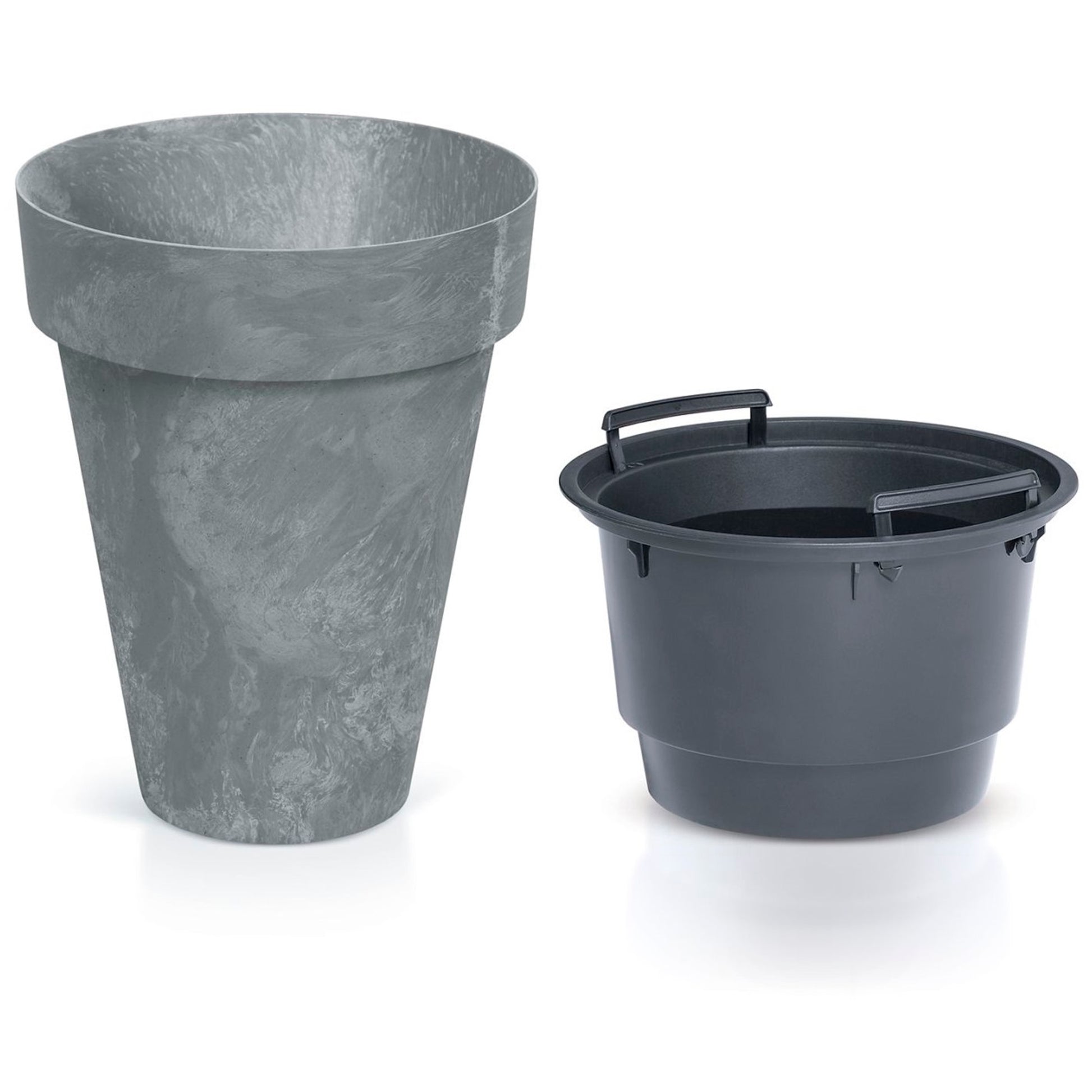 Maceta Cube Slim Beton Effect 12l., Con Depósito, Dimensiones (mm) 276x276x349, Color Marengo_3