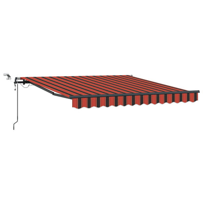 Toldo Retráctil Naranja Y Marrón 300 X 250 Cm Poliéster_0