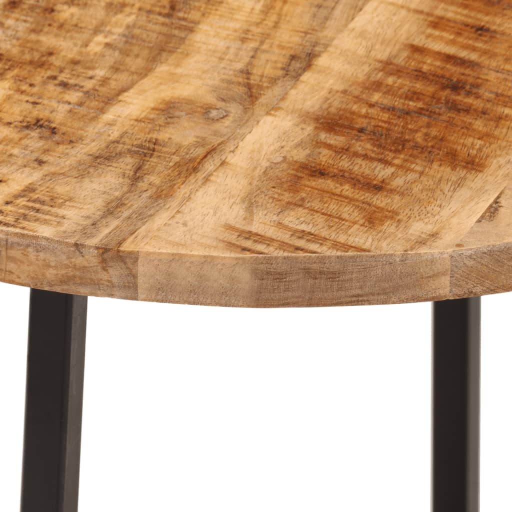 Mesa De Centro Hierro Y Madera Maciza De Mango 45x45x40 Cm_3