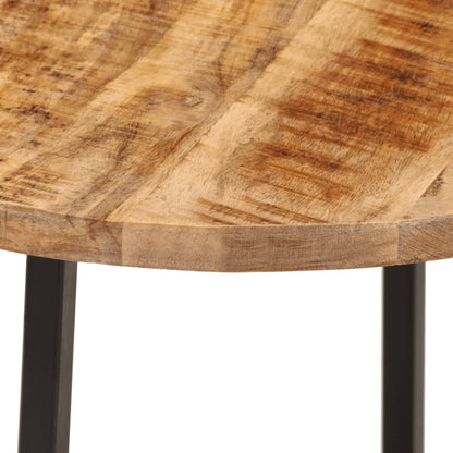 Mesa De Centro Hierro Y Madera Maciza De Mango 45x45x40 Cm_3