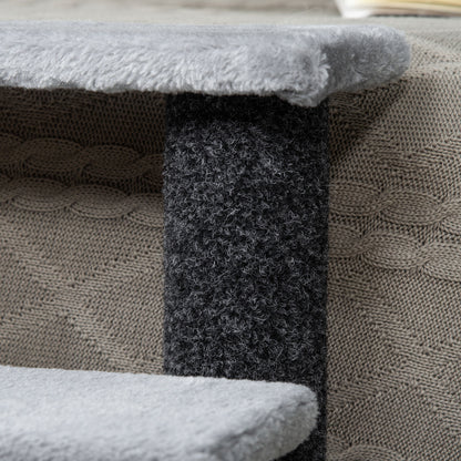 Pawhut Escalera Para Gatos De 4 Niveles Con Bola Colgante 60x40x64 Cm Gris_3
