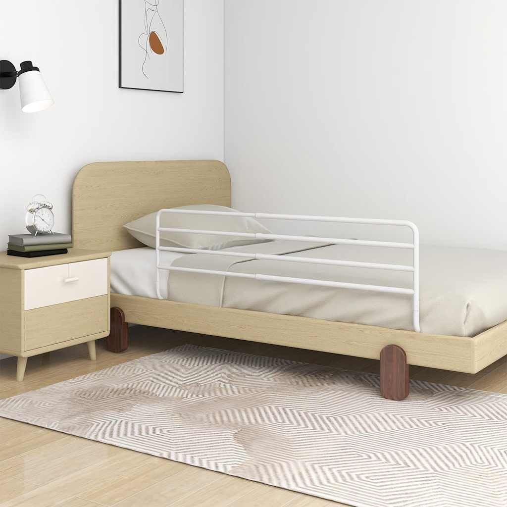 Vidaxl Barandilla De Seguridad Cama Niño Blanco Hierro (76-137)x55 Cm_1
