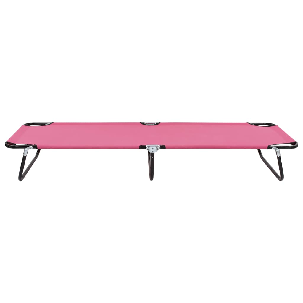 Tumbona Plegable De Acero Rosa_1