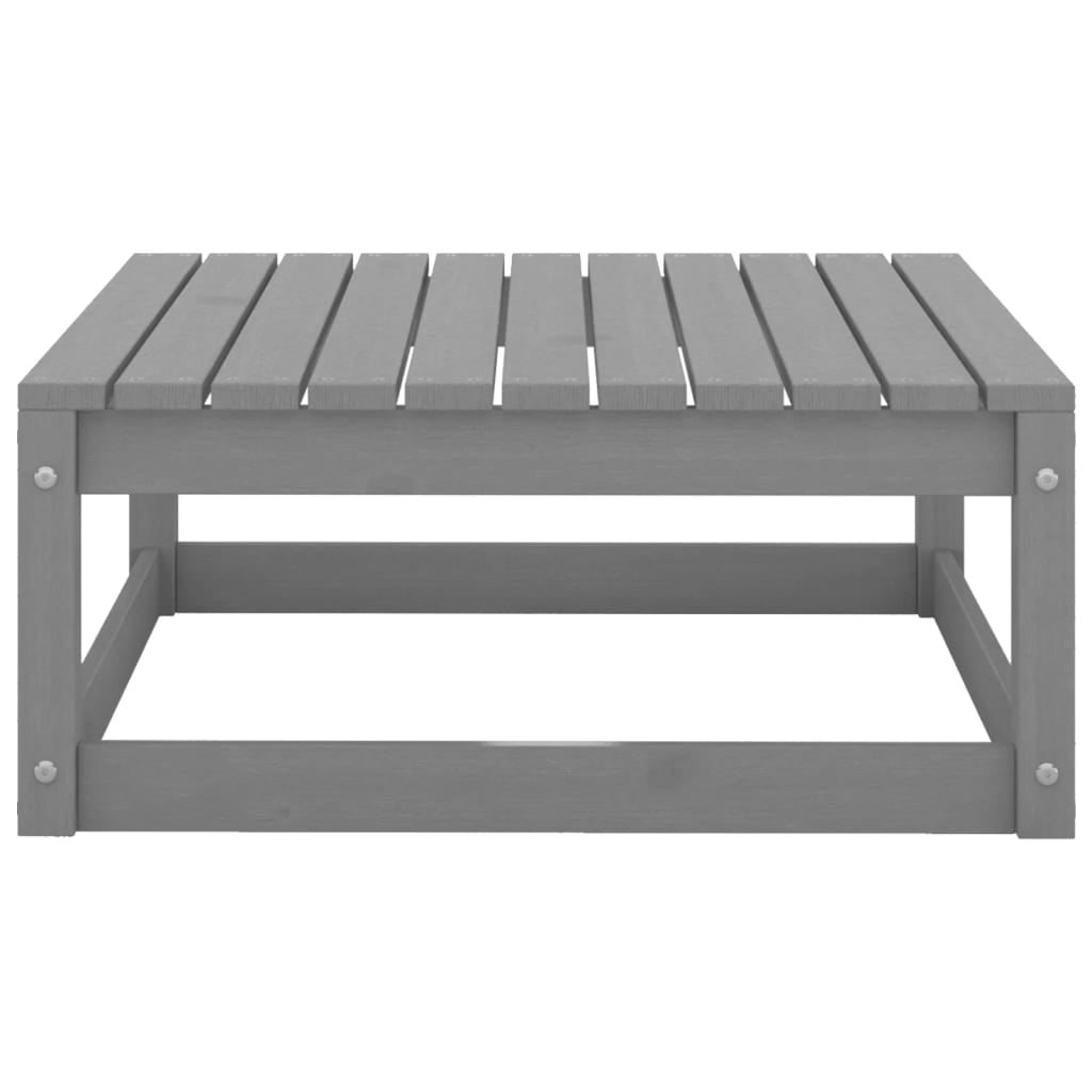 Vidaxl Set De Muebles De Jardín 2 Pzas Con Cojines Madera Pino Gris_4