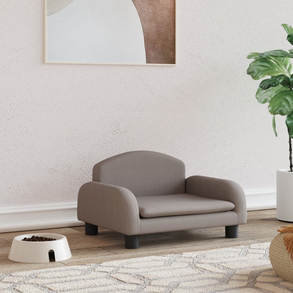 Cama Para Perros De Tela Gris Taupe 50x40x30 Cm / Vetonek_5