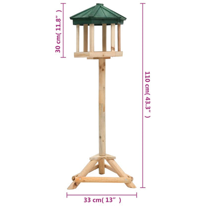 Comedero Para Pájaros De Pie Madera Maciza De Abeto 33x110 Cm / Vetonek_3