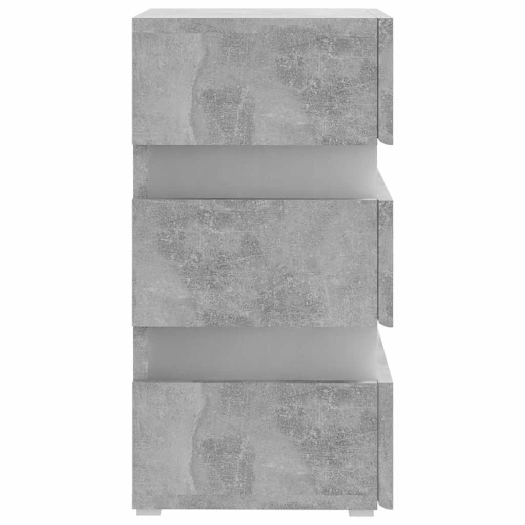 Mesita De Noche Led Madera Ingeniería Gris Hormigón 45x35x67 Cm_4