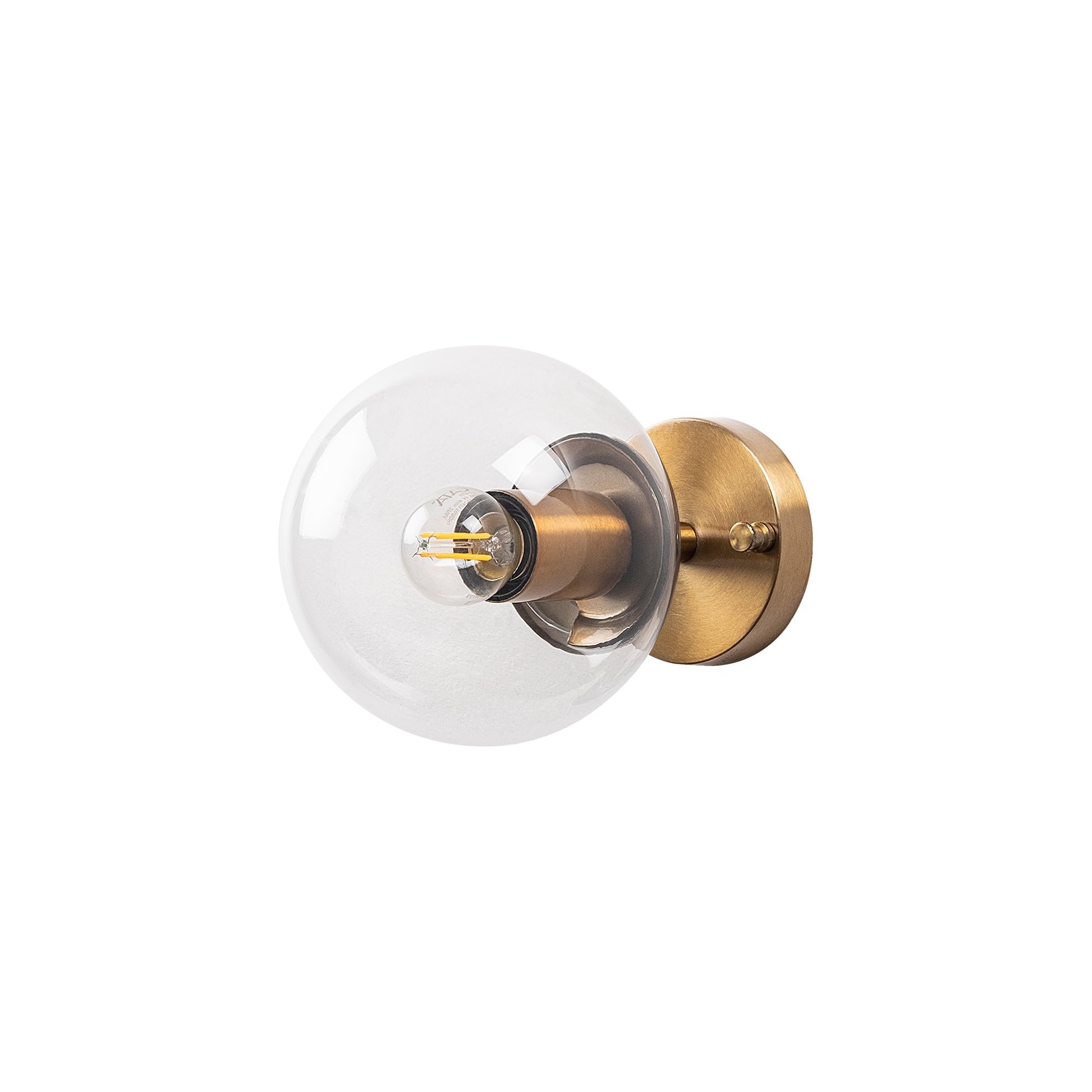 Aplique De Pared Bomba Transparente, Metal , Vintage, 15x15x24, Casquillo E14 Max 15 W_0
