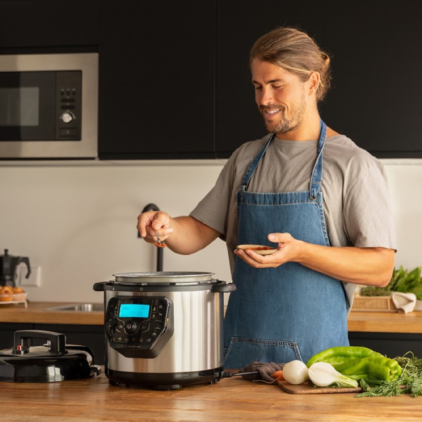 Olla Programable Con Cabezal Freidora De Aire Y Báscula Gm H Deluxe Fry. Robot De Cocina Multifunción, 6 Litros, Tapa Advance, Programable 24h, Temp_2